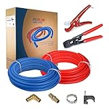 PEXFLOW pxkt50012 PexスターターキットIncludes Crimper &カッターツール、エルボ&カップリング真鍮継手1 / 2 "、1 / 2 "ステンレススチールCinchクラ