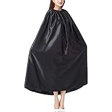 Amazon ダンス用 お着替え ポンチョ ケープ 軽量 サテン生地 男女兼用 収納ポーチ付き アウトドア マラソン スポーツ ブラック 3サイズ Dance Zone ダンスゾーン 社交ダンス
