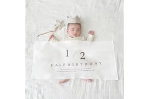 FAMULIA ハーフバースデー タペストリー 横長 飾り付け 飾り 赤ちゃん用 高級生地 女の子 男の子 90cm (ハーフバースデータペストリー)