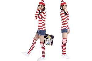[LAMONKE] ハロウィン コスプレ ウォーリー 男女兼用 仮装 ウォーリーを探せ 大人用 子供用 コスプレ衣装 舞台演出服 コスチューム クリスマス 新年会 忘年会 コスプレイベント仮装 学園祭 文化祭