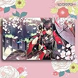 センコウドロー カードゲームプレイマット プレイマット ブルーアーカイブ Blue Archive 狐坂ワカモ アニメグッズ TCG万能 収納ケース付き アニメ 萌え カード枠あり (60cm * 35cm * 0.2cm)
