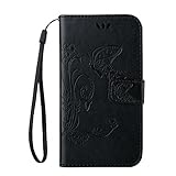 OMATENTI LG G3 ケース, LG G3 高級PUレザー ケース 手帳型 保護ケース カード収納ホルダー付き 横置きスタンド機能付き マグネット式 スマホケース [全10色] (ブラック)