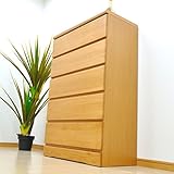 幅80cm 5段 ハイチェスト ナチュラル 日本製 国産 完成品 AYU-3-115-NA (ナチュラル)