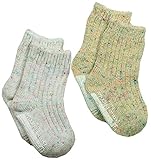 アンナニコラ 2足組 ローゲージリブ編み厚地ソックス 9cm - 12cm オフ 6047 日本製