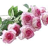シミュレーションバラ – TOOGOO ( R ) 10個ラテックスリアルタッチ人工花シルクローズ装飾ローズ花花柄ウェディングブーケホームパーティーデザイン花＠＠レッド＠ 078654A1