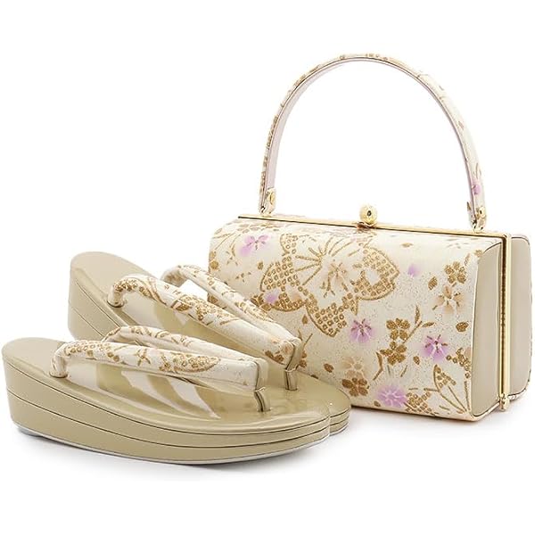 Amazon | [京都うさぎ堂] Lサイズ 振袖用 厚底 草履バッグセット zb