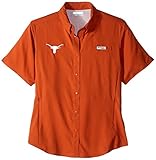 NCAA Texas LonghornsレディースCollegiate Tamiami半袖シャツ、杉、Large