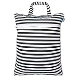 Teamoy ウェットバック(防水バッグ) 可愛い オムツ・おしりふき・着替え・タオル・水着・お風呂用品・食事セット入れ マルチ収納 ショッピングモール 温泉 スポーツジムに活躍（黒ストラップ）