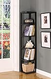 King's Brand BK08 Wood Wall Corner 5-Tier Bookshelf Case, Espresso Finish by King's Brand [並行輸入品]