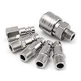 ILS - 6 pieces 1/4inch Male/Female BSP Adapter Compressed Air Quick Coupling Hose