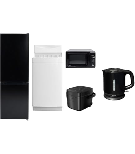 515 冷蔵庫　200L弱　洗濯機　電子レンジ　小型　一人暮らし　美品セット Amazon.co.jp: [山善] 【新生活家電5点セット】 家電セット 冷蔵庫106L