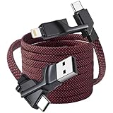 Miger 【240W+27W】4in1 充電ケーブル マルチ タイプc ケーブル PD急速充電 iPhone 充電コード データ転送 充電器 type-c usb変換アダプター usc-a/c to usb-c/lightning 充電コード iPhone 17 16 15 14 Pro Max,GalaxyS26+ 25+/Ultra,iPadなど対応-1.8m