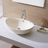Decor Star cb-020バスルームEgg磁器セラミックVessel洗面化粧台シンクアートBasinベージュ