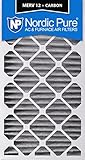 Nordic Pure 24 x 30 x 2pm12 C-3プリーツMERV 12 PlusカーボンAC炉フィルタ（3パック）、24 x 30 x 2 "