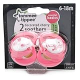 Tommee Tippee Essential Basics Decorated Cherry Soothers 6-18 months by Tommee Tippee
