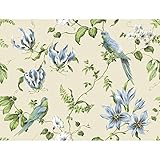 York Wallcoverings Casabella II Tropical Floral Wallpaper Memo Sample, 8 by 10-Inch, Cream, White, E