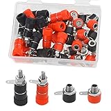 WMYCONGCONG 40個 バインディングポスト端子 4mmバナナプラグソケットコネクタ + 4mmバナナメスソケットジャックマウントコネクタ、バナナプラグアンプ端子バインディングポスト用