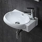UrChoiceLtd おしゃれ 洗面ボール 小型 洗面ボウル 壁掛け 洗面鉢 手洗器 手洗台 壁付け型 トイレ 洗面台 陶器 シンプル