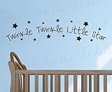 壁デカールLetters Twinkle Little star-girlまたは少年の部屋の子供ベビーnursery-vinyl引用ステッカーグラフィックアート壁画文字Saying寝室装飾