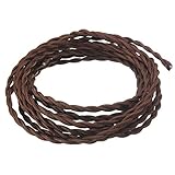 FSliving 10m 茶色　ブラウン DIY　2コアツイストコード　配線 コード　ケーブル ニット線 ランプシャンデリア ツイスト線 複芯電線 エジソン復古電球電線