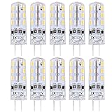Sanniu 10-Pcs G4 Base LED Bulb Halogen Replacement 48 LED 3014 SMD Dimmable 1.8W DC 12V 160LM Bright