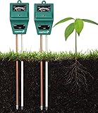 Soil Tester Meter (2 Pack) Fosmon 3-in-1 Soil pH Meter Soil Sensor for Moisture Light & pH Level Mea
