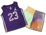 (ジョーダン)Jordan ベビー ノースリーブ＆パンツ セットアップ (6-9M, 紫白黄緑) [並行輸入品]
