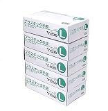 プラスチック手袋（パウダーフリー）100枚入×5個セット (Lサイズ) ビニール手袋【使い捨て手袋】PVC