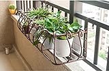 フラワーラック、鉄ヨーロッパスタイルのバルコニー手すりの吊りプラントフラワーポットラックシェルフシェルフ ( 色 : ブロンズ , サイズ さいず : 60*28*22cm )