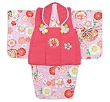 初節句に 女の子 赤ちゃん用 ベビー被布と着物セット「薄ピンク 牡丹と菊と鞠」HFG052