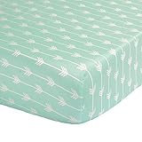 Mint Green Arrow Print 100% Cotton Sateen Fitted Crib Sheet by The Peanut Shell by The Peanut Shell