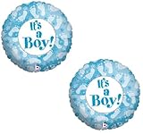 loonballoon It 's Its A Boy Feet足ブルー( 2 ) 18 "ベビーシャワー装飾Mylar Balloons