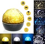 ナイトライトプロジェクターランプImisi回転LEDライトUSBケーブル付き調節可能な明るさ、色とテーマStarry Sky、海世界、Happy誕生日、ベッドルーム、装飾用(ブラック) NL-01