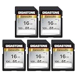 【5年データ復旧・無償交換保証】GIGASTONE SDカード 16GB 5個セット Camera Pro SDHC UHS-I A1 V10 U1 C10 100 MB/s 高速 4K UHD & Full HD ビデオ Canon Nikon Sony Pentax Kodak Olympus Panasonicなど デジタルカメラ 一眼レフ対応 ミニケース5個付き