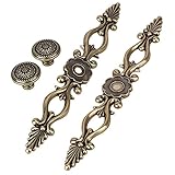 BQLZR 220 x 29mm Antique Green Bronze Elegant Floral Cabinet Door Drawer Handles Wardrobe Pull Knobs