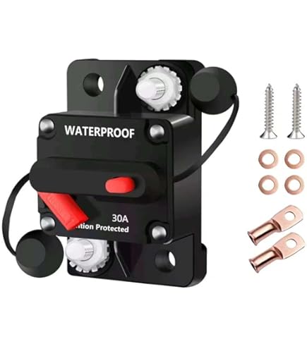 ZOOKOTO 2 Pcs 12V-24V DC Fuse Holder 20A 30A 40A 50A 60A 80A 100A 150A,Inline Circuit Breaker With Reset Button For Auto Car Marine Boat Stereo Switch Audio Inverter System Protection (30A - View #12
