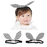 danmyベビーヘアフープヘッドバンド女の子伸縮性ソフトヘッドバンド子供リボンターバンヘアバンド カラー: ブラック