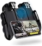使命召唤 コントローラー【最新6本指】 荒野行動 PUBG Mobile call of duty ゲームコントローラー 冷却ファン付き ゲームパッド 引き金式高速射撃ボタン クリック感 優れたゲーム体験 エイムアシスト iPhone Android 等対応