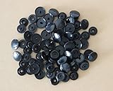 100 Glossy Black (B5) Round KAM Plastic Resin Snaps Craft Baby Bib Cloth Diaper by KAM