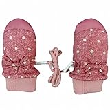 ミトン ベビー 女の子 グローブ 手袋 裏ボア ひも付 ドット柄 ピンク 3-4才