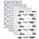 Hudson Baby Flannel Receiving Blankets, Blue Cars by Hudson Baby