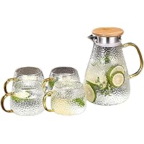 Amazon.co.jp: 耐熱ガラス ピッチャー 冷水筒 ガラス水滴防止