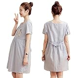 Easycos マタニティウェア 妊婦服 レディース ファション ワンピース グレー 半袖 夏着 フリー ゆったり ふわふわ オシャレ パジャマ 肌に優しい　 (女XL)
