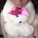 子供 マフラー フワフワキラキラ可愛いマフラー 子供 マフラー ネックウォーマー 子供 おしゃれ 子供用 女の子 幼稚園 保育園 小学生 通園 通学 防寒 ギフト プレゼント 秋冬 (ホワイト)