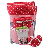 Minene Pushchair Liner and Strap Set (Red Stars) by Minene