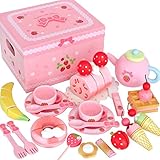 【 Alnair 】 木のおもちゃ 野いちごのおままごと 野苺 木のおままごと デラックスセット パーティー カフェ ケーキ 果物 食器 子供 誕生日 クリスマス お祝い 【 誕生日プレゼント 】 (