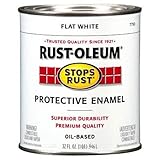 Rust-Oleum 7790502 Protective Enamel Paint Stops Rust, 32-Ounce, Flat White [並行輸入品]