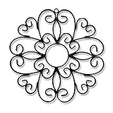 ブラックアイアンで作られた可愛いウォールデコ　フラワー　62404