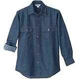 クロダルマ メンズ 長袖 デニムシャツ ネイビー 87501 4L