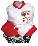 Raindrops Delightful Brights Kite Footie Gift Set, Red/Black, 3-6 Months, 4 Piece by Raindrops